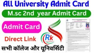 M.sc 2nd year Admit Card