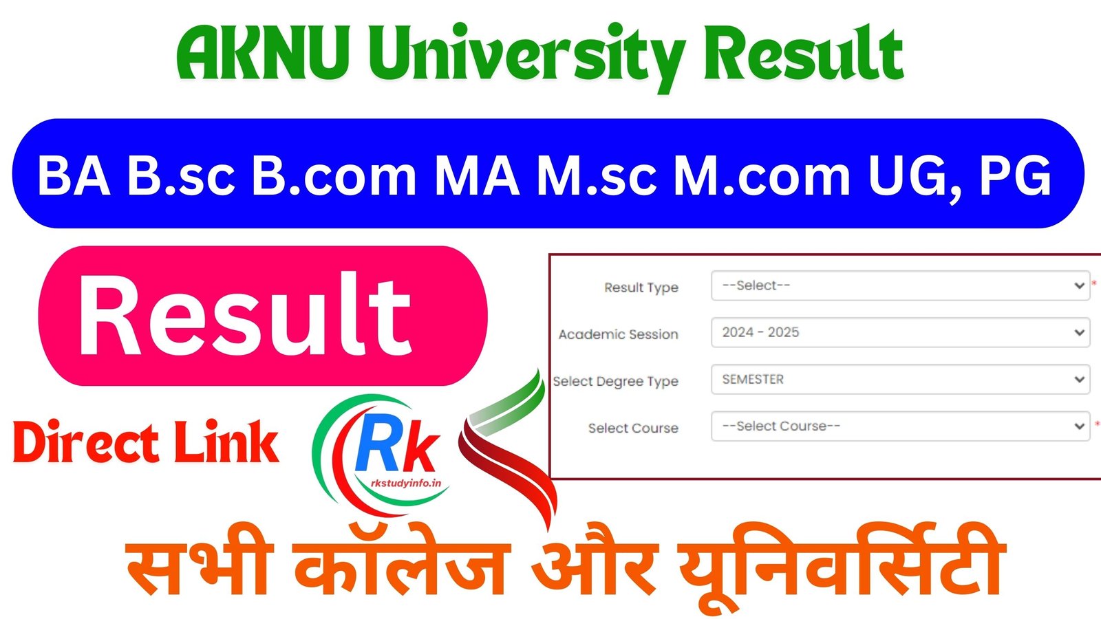 AKNU University Result