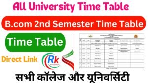 B.com 2nd Semester Time Table