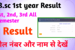 B.sc 1st year Result