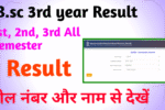 B.sc 3rd year Result