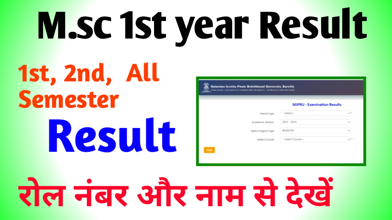 M.sc 1st year Result