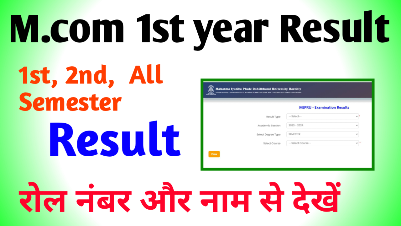 M.com 1st year Result