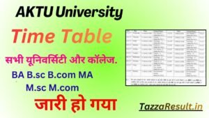 AKNU University Time Table