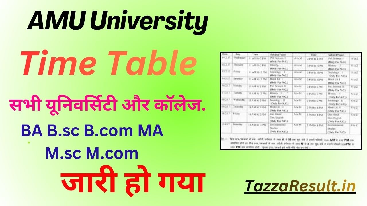 AMU University Time Table