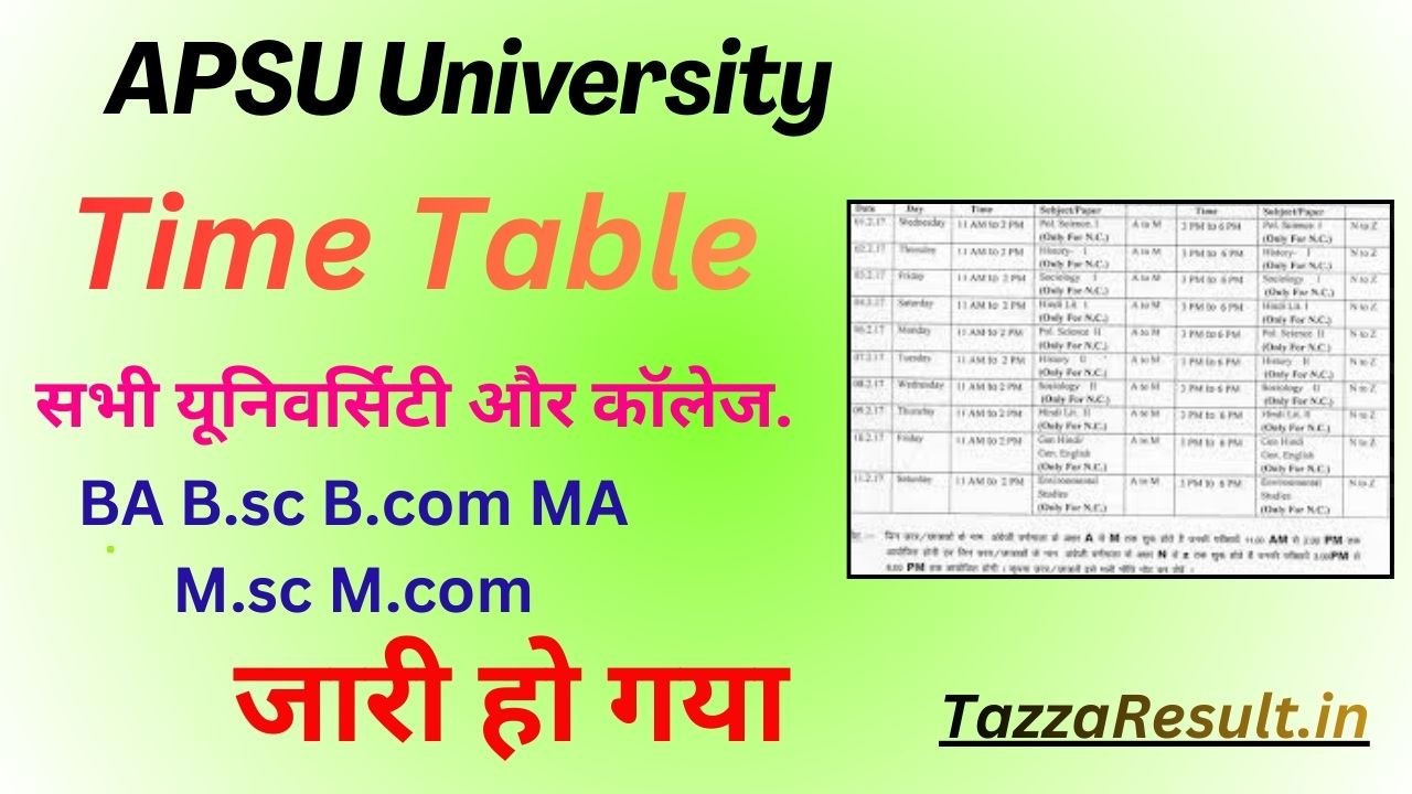 APSU University Time Table