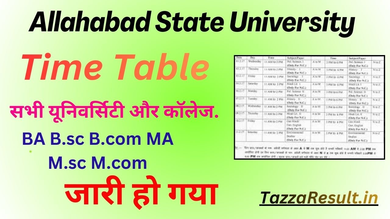 Allahabad State University Time Table