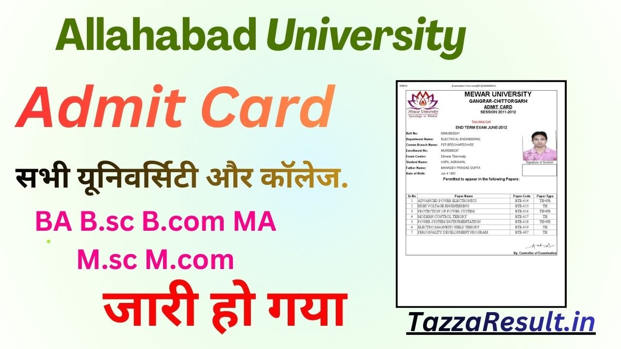 Allahabad University Admit Card