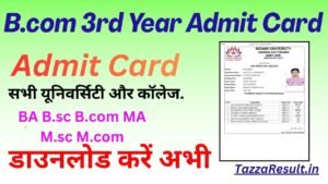 B.com 3rd Year Admit Card 