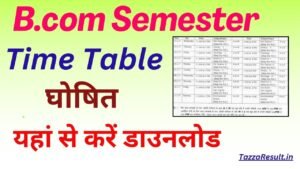 B.com Semester Time Table