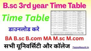 B.sc 3rd year Time Table