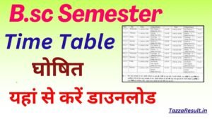 B.sc Semester Time Table