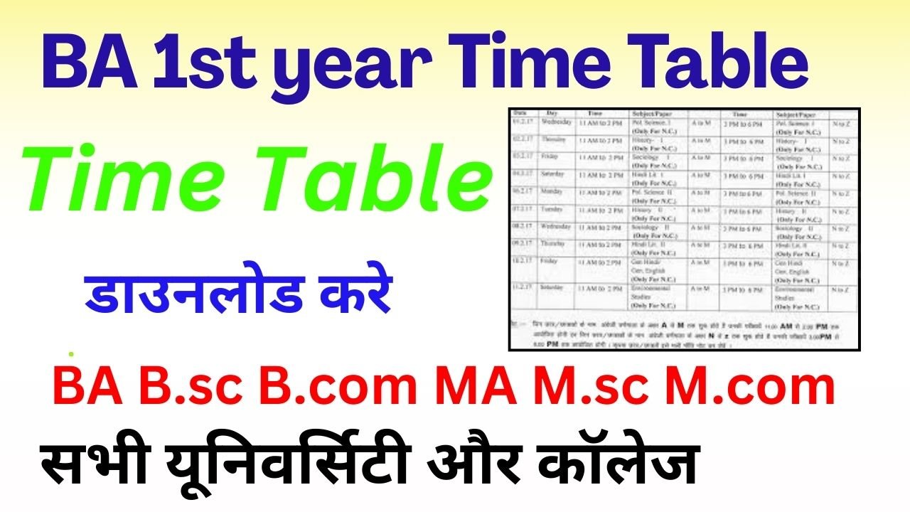 BA 1st year Time Table