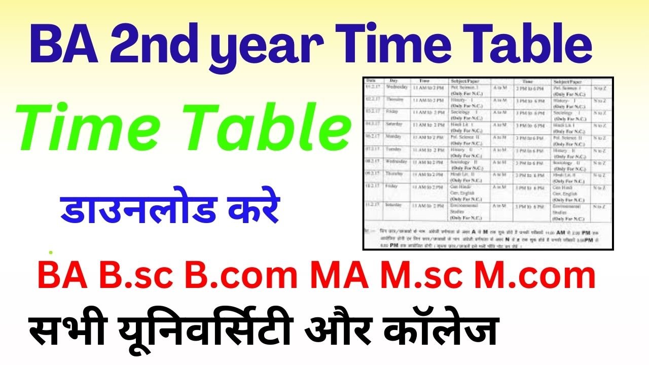 BA 2nd year Time Table