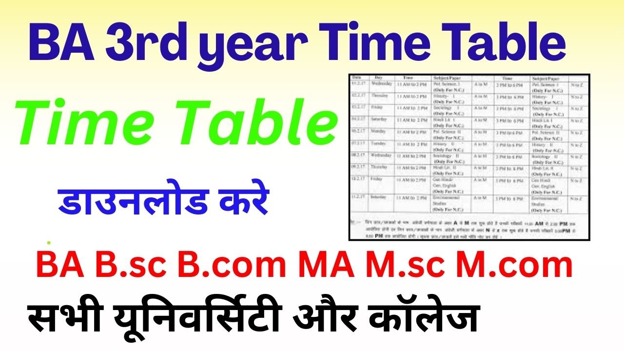 BA 3rd year Time Table