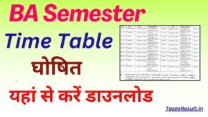 BA semester Time Table 