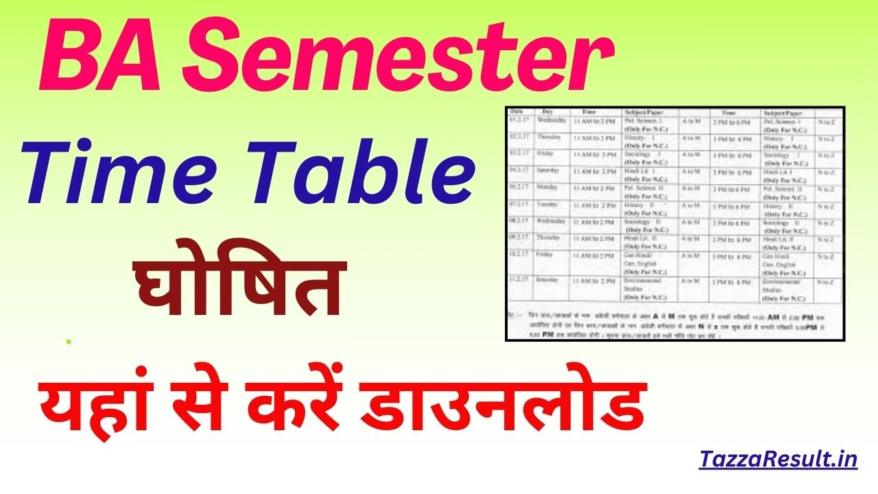 BA semester Time Table