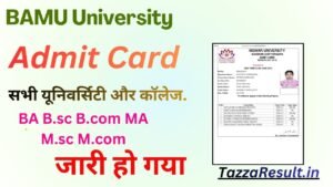 BAMU University Admit Card
