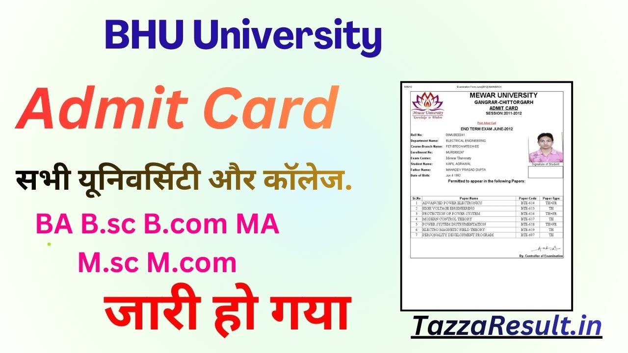 BHU University Admit Card
