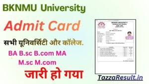 BKNMU University Admit Card 
