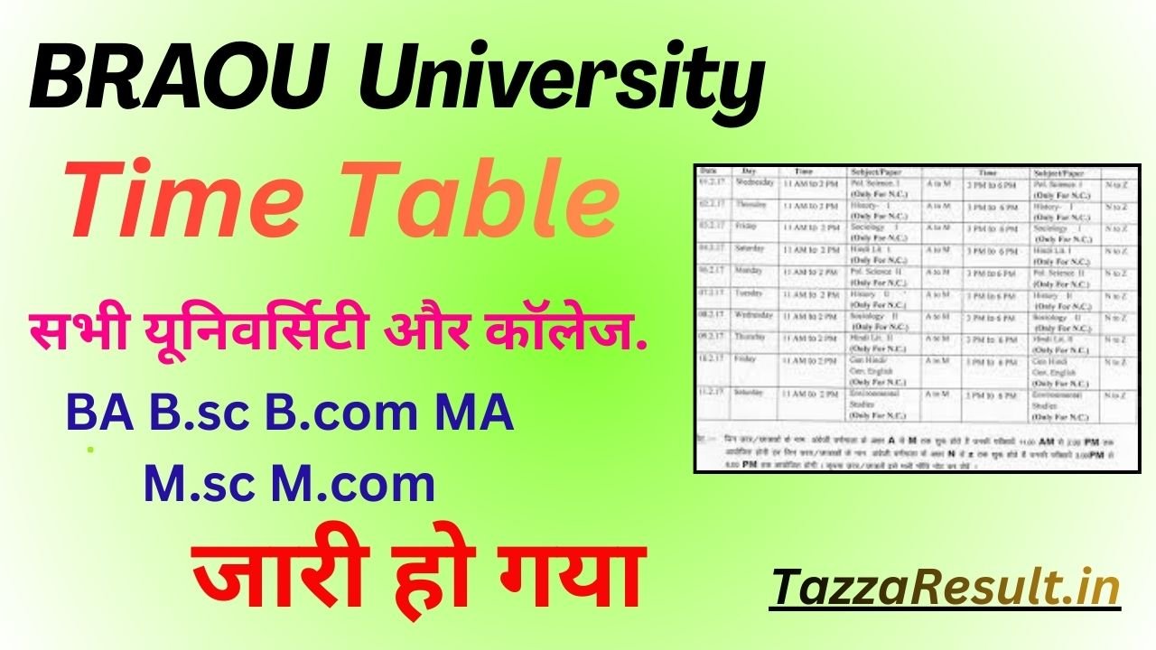 BRAOU University Time Table