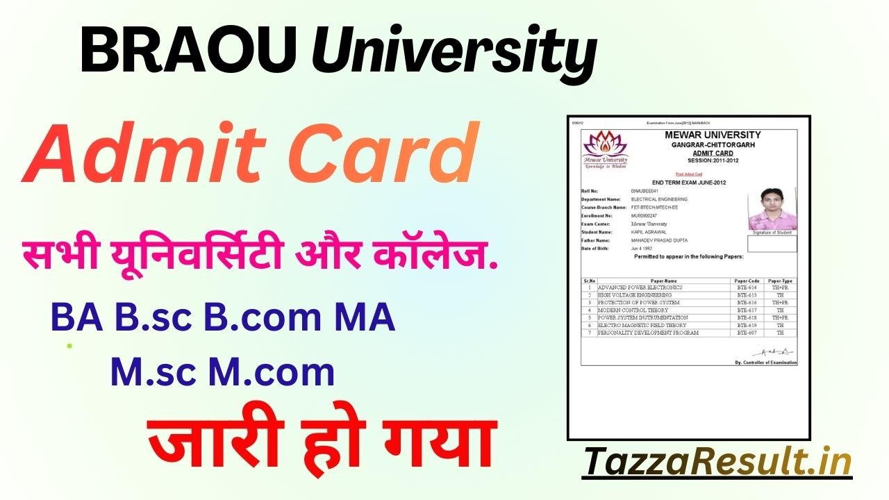 BRAOU University Admit Card
