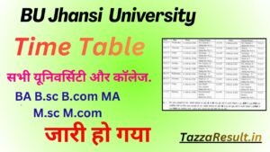 BU Jhansi University Time Table
