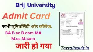 Brij University Admit Card