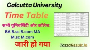 Calcutta University Time Table 