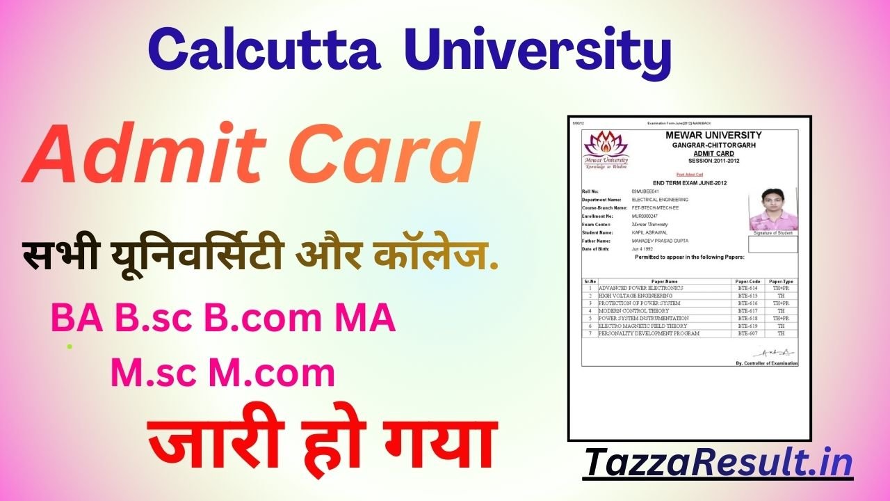 Calcutta University Admit Card
