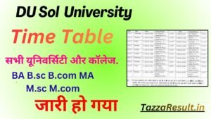DU Sol University Time Table