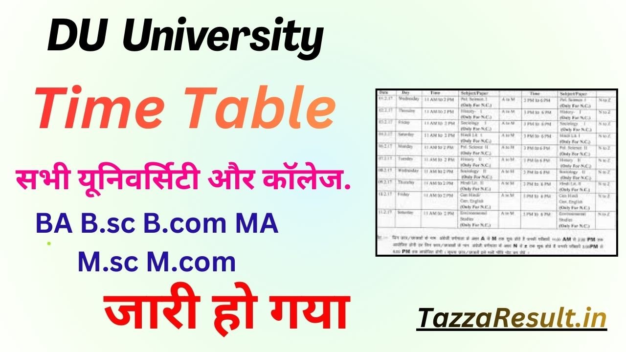 DU University Time Table