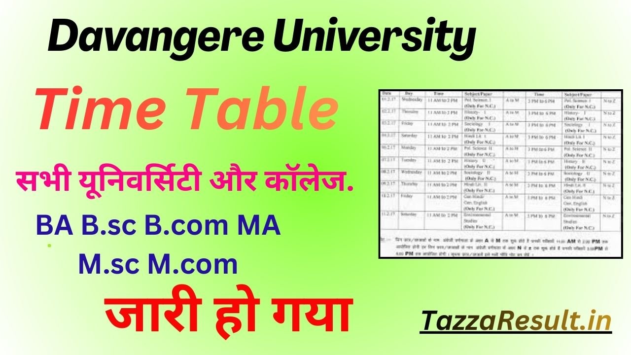 Davangere University Time Table