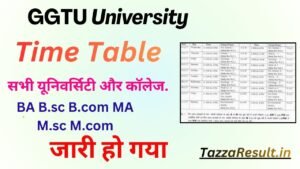 GGTU University Time Table