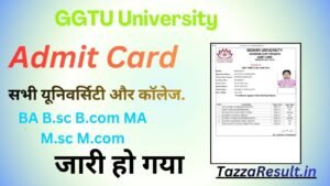 GGTU University Admit Card 