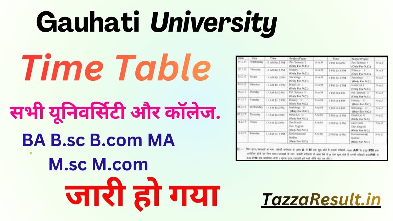 Gauhati University Time Table