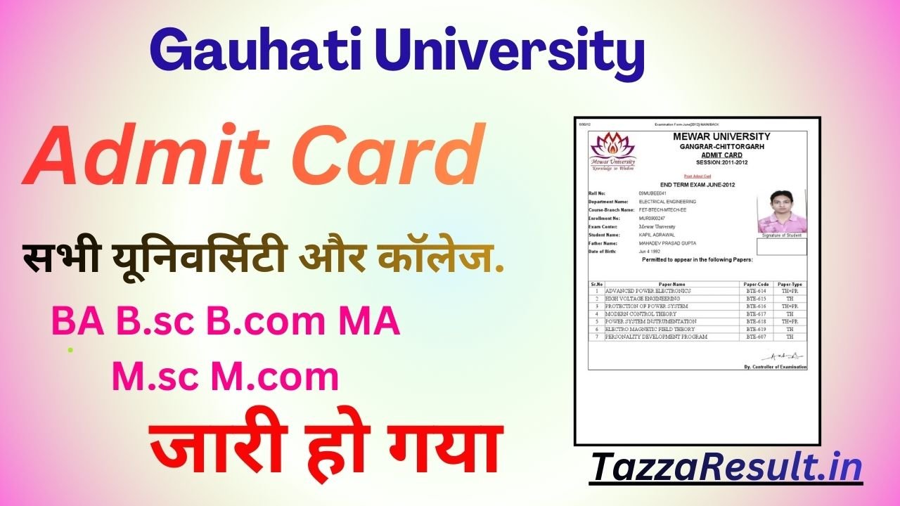 Gauhati University Admit Card