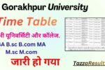 Gorakhpur University Time Table