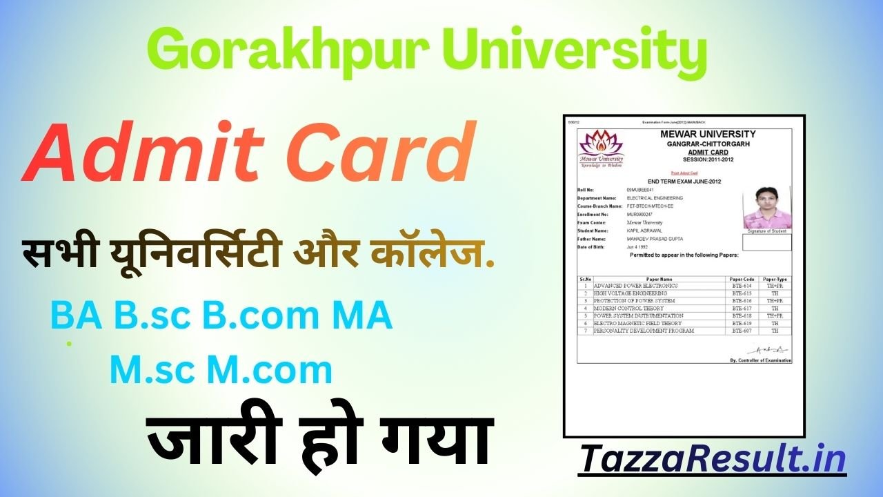 Gorakhpur University Admit Card