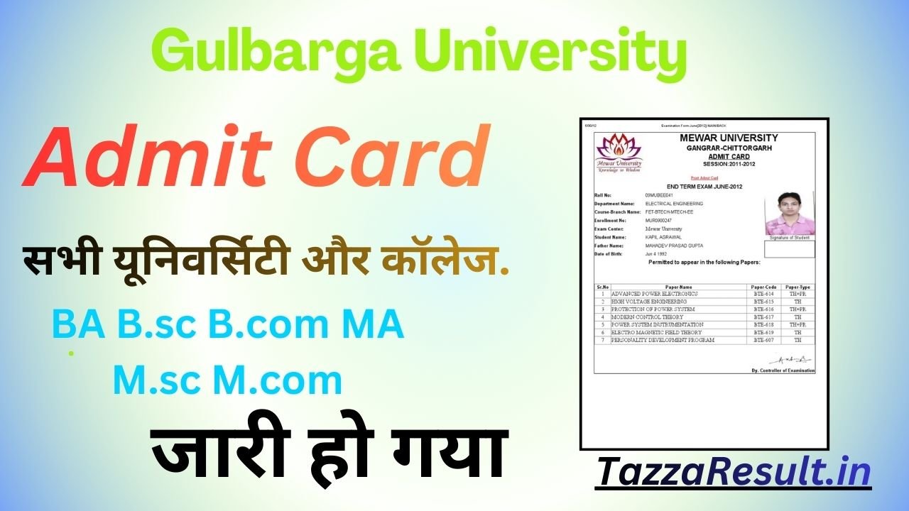 Gulbarga University Admit Card