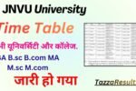 JNVU University Time Table
