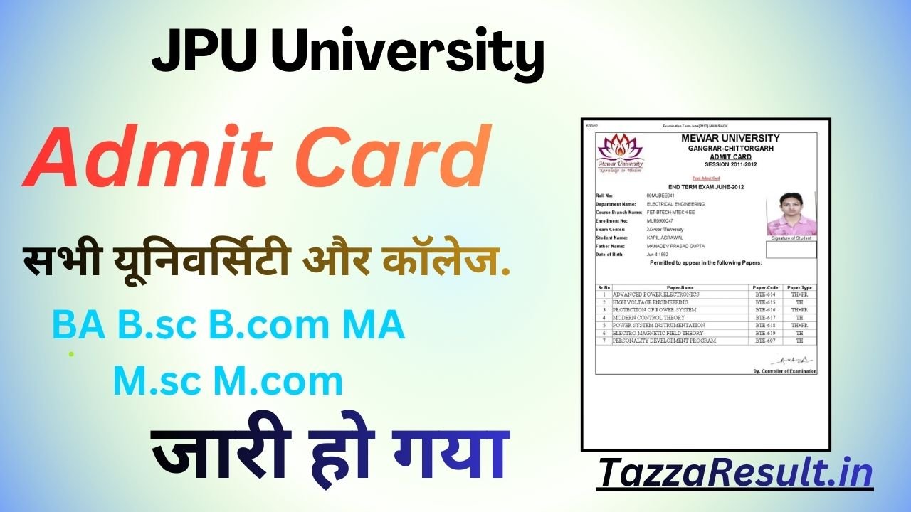 JPU University Admit Card