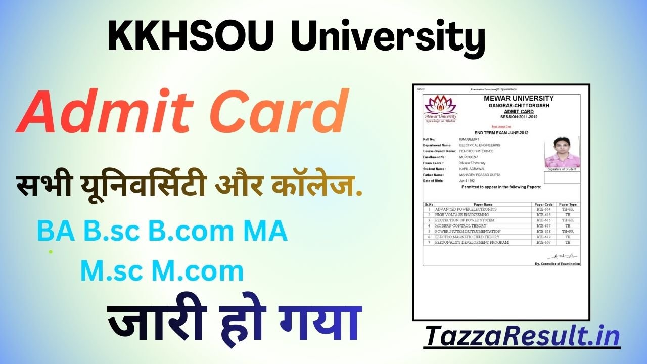 KKHSOU University Admit Card