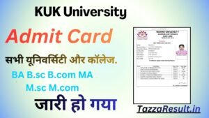 KUK University Admit Card