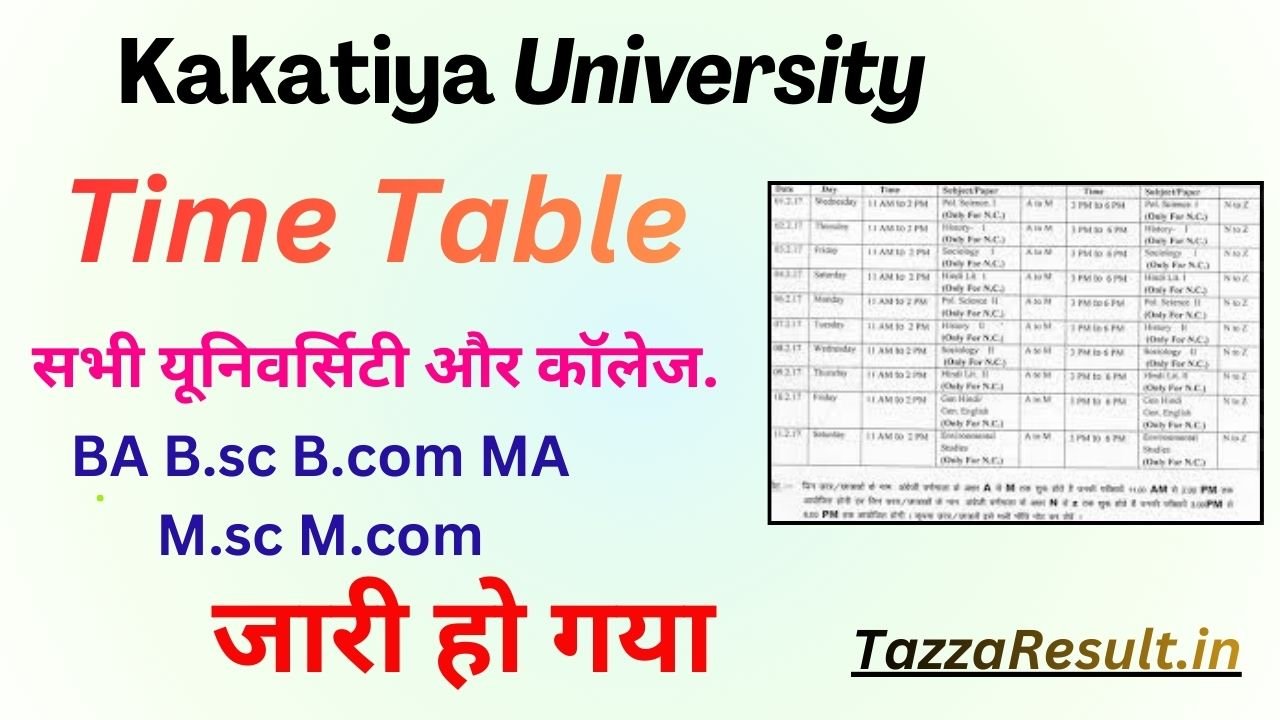 Kakatiya University Time Table