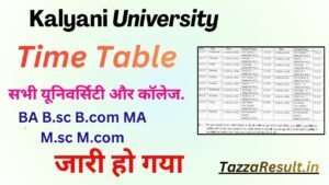 Kalyani University Time Table 