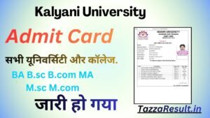Kalyani University Admit Card