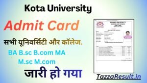 Kota University Admit Card