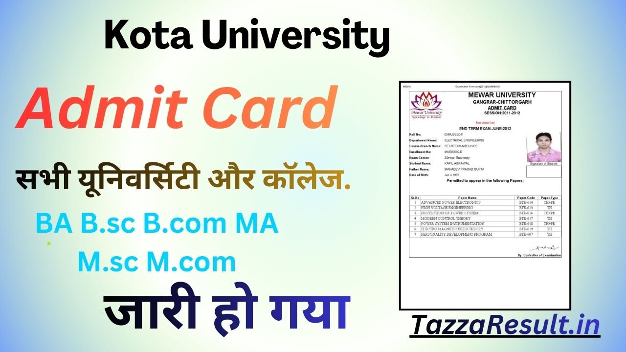 Kota University Admit Card