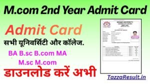 M.com 2nd Year Admit Card